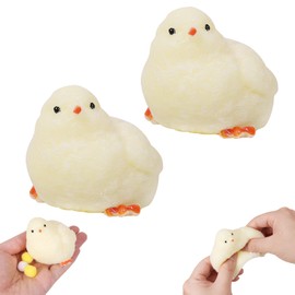 Handmade Chick Taba Squishy Toys Soft Squishy Fidget Toys Silicone Squeeze Toys for Stress Relief (2pcs)