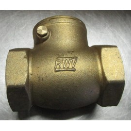 RED WHITE VALVE RWV LF 1-1/2" NPT 200 WOG T-Pattern Brass Swing Check Valve New Surplus / i8