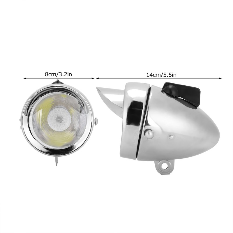 Vintage Bicycle Headlight Retro Bike LED Light Night Riding Safety
