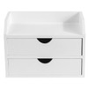 ROSE BLOOM White Wood Desk Organizer with 2 Drawer, Mini