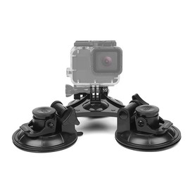 Reflex Camera Removable Tri-Angle Suction Cup Mount - 9cm, Secure Mount Compatible with Go Pro Hero 13/12/11/10/9/8 & Akaso, Durable Material for Cars, Boats & Smooth Surfaces