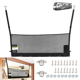 Terapaton 59" x 17" RV Bunk Bed Safety Net,Fall Protection Net for Bunk with Hardwares | Adjustable Bunk Bed Netting for Camper, RV, Motor Home, Trailer, Fifth Wheels|RV Bedding Accessories for Bunks