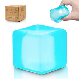 Graphinza Nice Cube Large Blue & Large Pink – 1.97" Squishy Cubes Squeeze Toys, Ice Cube Fidget Toy, Sensory Fidget Toys, Taba Squishy Stress Cube for Anxiety Relief for Kids & Adults (blue)