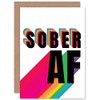 Wee Blue Coo Sober AF Rainbow Typography White Sealed Greeting