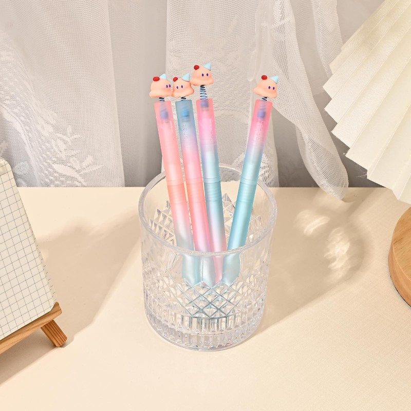 BAYTORY 4Pcs Rotatable Black Gel Pens, 0.5mm Fine Point Pen,