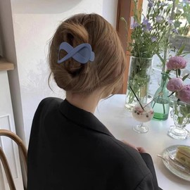 Atoden Flat Hair Clips for Thin Hair French Concord Hair Clips 3.4'' Lay Down Flat Hair Claw Clips for Medium Thick Hair 4Pcs Matte Jaw Clips Hair Clamps Barrettes Hair Accessories for Women