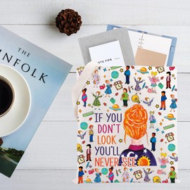 CMNIM Magic Bus Book Inspired Gifts If You Don’t Look You’ll Never See Tote Bag Ms Frizzle Gifts Teacher Appreciation Gifts (If you dont see TE)