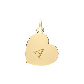 Beautiful 9ct (375) Gold Heart Letter/Initial Women's Pendant WJS35314LTA, Metal, No Gemstone