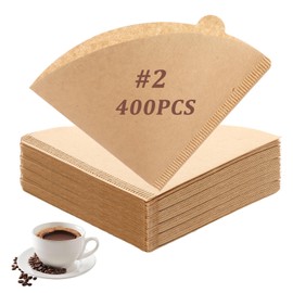 Acrux7 400 Pack Pour Over Coffee Filter Cones Compaitble with V60 Size 02, Unbleached Disposable Coffee Filters for Drip Coffee, 1-4 Cups
