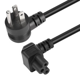 GELRHONR 4.9Ft 90 Degrees 3 Prong AC to IEC320 C5 Power Cord,18AWG 100V~250V Up Angle NEMA 5-15P to 3-Slot Mickey Mouse Universal Power Cable for Notebook Computers, TV, Monitors