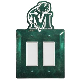 SWEN Products MINOT STATE BEAVERS Collegiate Metal Plate Cover (Double Rocker Green)