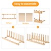 Worthyeah Bamboo Dish Dying Rack - Pot Lid Plate Organizer