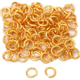 FindingKing 100 Gold Plated Round Open Jump Rings 3mm
