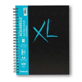 Canson XL Art Book Fine Grain Watercolour Paper 300gsm Spiral Book A5-14.8 x 21 cm White 34 Sheets