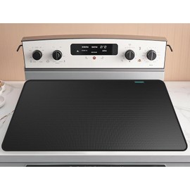 30x21 Inch Heat Resistant Stove Top Cover for Electric Stoves-Non-Slip Glass Protector Mat for Kitchen Countertops,Rated 600°F,Scratch-Proof,Expands Use Space,Suitable for Glass Panel Cooktops.