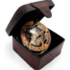 KHUMYAYAD Handmade Brass Sundial Compass Fully Functional with Pure Leather