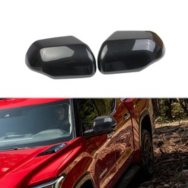 Carbon Fiber Side Door Rearview Mirror Guard Cover Molding Trim For Toyota Tundra 2022-2026 Sequoia 2023-2026