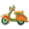 Purpledip Wooden Fridge Magnet: Scooty (11749)