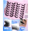 Newcally False Eyelashes Fluffy Wispy Faux Mink Lashes 8D Volume
