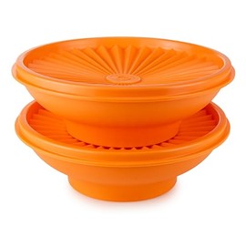 Tupperware Sun Bowl 2 x 400 ml Orange Salad Bowl Serving Bowl Bowls Including Butterfly