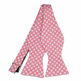 tiemart Regent Morris Neckwear Linen/Silk Self-Tie Bow Tie (Light Red Countess Floral)