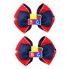 Back to School Hair Bow Clips with Alligator Clip ABC