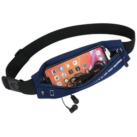 Leanockesa Slim Running Belt for Women & Men: Water Resistant Reflective Fanny Pack, Adjustable Waist Pouch, Phone Fanny Pack, Running Gear Accessories (Blue)