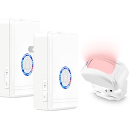 Wireless Motion Sensor Door Chime, NineLeaf Entrance Motion Buzzer, Plug and Play, 48 Chimes,Entry Doorbell for Home,Business,Retail Welcome,Alarms for Child/Pet/Elderly/Patient(2 Receivers+1 Sensor)