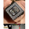 Harlembling Big 2.6ct Emerald Cut MOISSANITE Solitaire Mens Real Solid