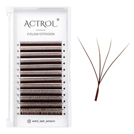 ACTROL W 4D Eyelashes Extension Lashes Brown C Curl 0.07mm 8-15mm Lash Volume Extension Easy Fans W Shaped Premade Soft Eyelashes Supply YY Lash