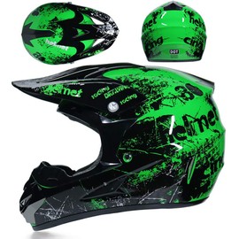 TRIPERSON Dirt Bike Off-Road Motocross ATV Motorcycle Helmet for Men Women,Professional Competition Helmet DOT Certified (Green, X-Large)