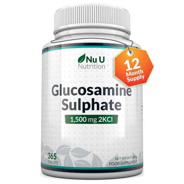 Glucosamine Sulphate 1500 mg 2KCl, 365 Tablets (1 Year Supply)