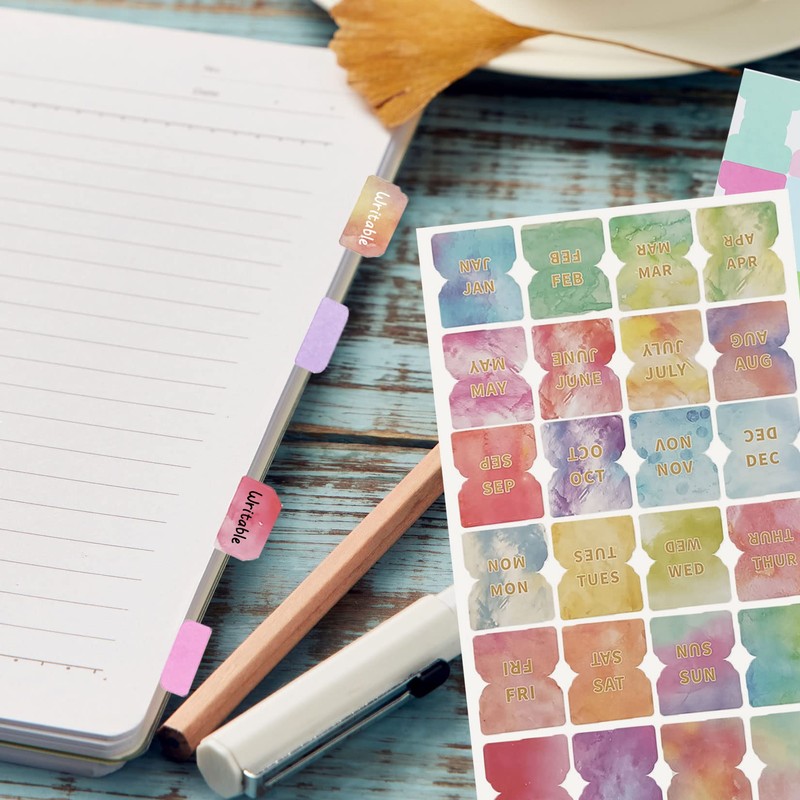 Monthly Tabs Planner Stickers Double Sided Index Tabs Writable Note