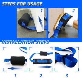 Adjustable Nordic Hamstring Curl Strap with Removable Foam Anchor for Door and Bench – Comfortable Neoprene Padding, Multi-Functional for Nordic Curls, Leg Exercises, and Strength Training (Blue)