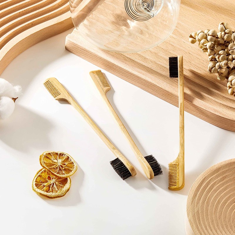 Geiserailie 3 Pieces Moustache Comb and Brush Beard Edge Brushes