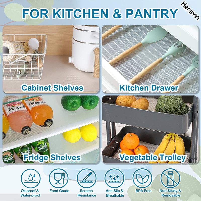 Hersvin Shelf Liners 24 in x 20 ft Drawer Mats