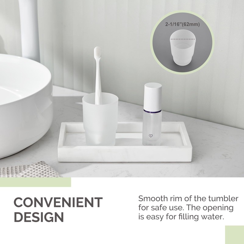 Bathroom Rinsing Cup, Angle Simple Frosted Glass Tumbler Cup, Toothbrush