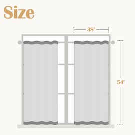 jinchan Boho Kitchen Curtains Linen Cafe Tier Curtains 54 Inch Bohemian Geometric Striped Mudcloth Small Window Drapes for Living Room Bathroom Cabinet Light Filtering Back Tab 2 Panels Black on Flax