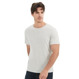 MERIGREENY Men's 100% Merino Wool T-Shirt, Crew Neck Lightweight Undershirt Moisture-Wicking Base Layer