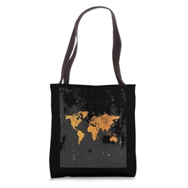 World Map Grunge Tote Bag