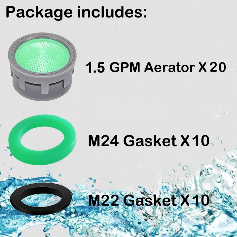 BOETOADG Faucet Aerator, 1.5 GPM Flow Restrictor Plug-In Faucet Aerator