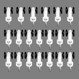 Curtain Glider Track Rail Runners Mute Wheel Rollers Heavy Duty Curtains Tracks Pulley 20PCS,White