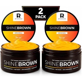 BYROKKO Shine Brown Tanning Accelerator 2x 210 ml, Fast Bronzing Sun Cream Effective in Sunbeds & Outdoor Sun for Deep Natural Tan, Long-Lasting Hydrating Formula with Natural Oils