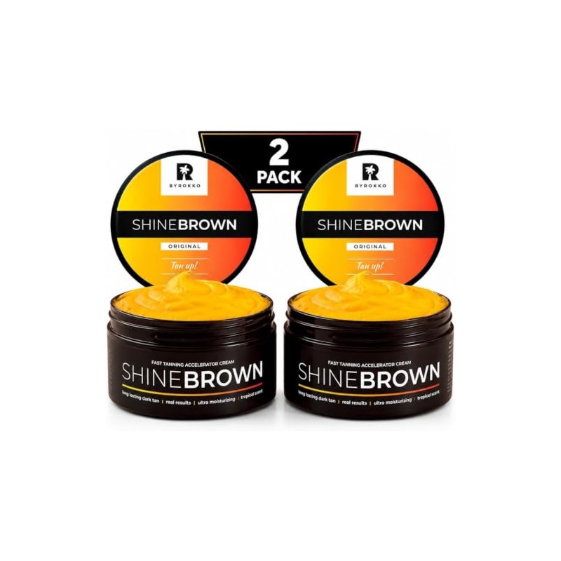 BYROKKO Shine Brown Tanning Accelerator 2x 210 ml, Fast Bronzing