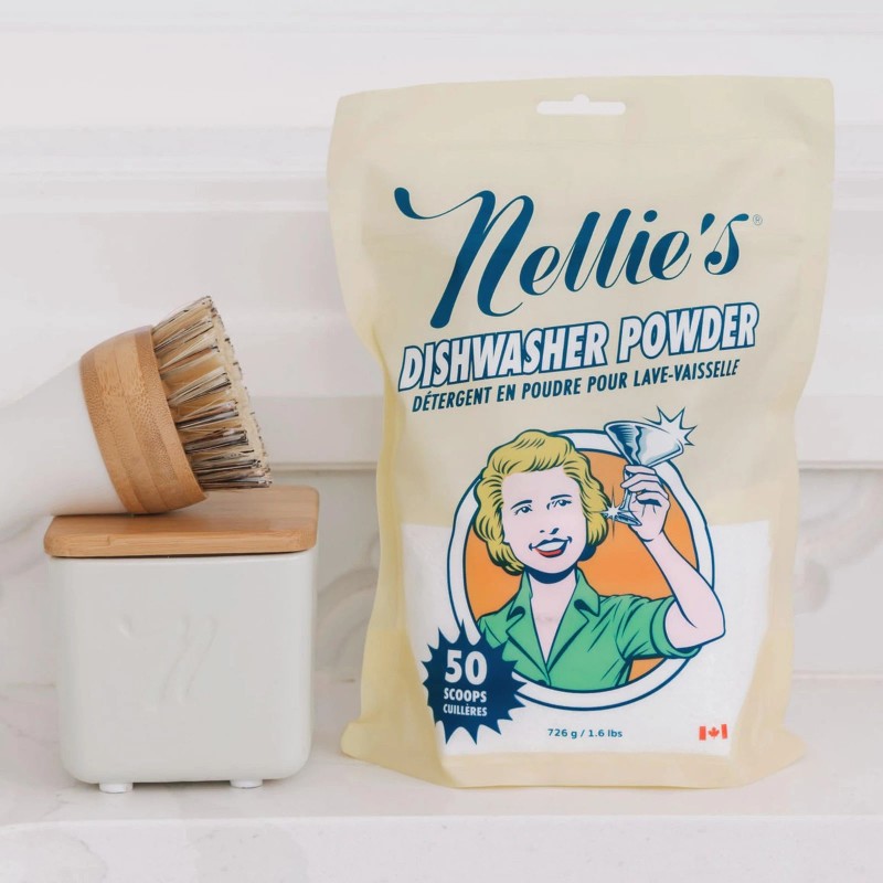 Nellie's Dishwasher Powder 25.6 Ounce Plant Based Eco-Friendly Cleaning Solution