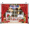 SJOLOON Red Christmas Backdrop Bear Gifts Christmas Tree Photo Backdrop