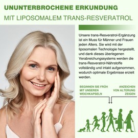 Resveratrol 1200 mg per serving, trans-resveratrol from Japanese knotweed, liposomal trans-resveratrol, high dose, 60 capsules (1 month)