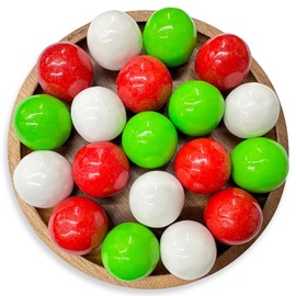 NY Spice Shop Christmas Gumballs - 1 Pound Chewing Gum Gumballs - Gumballs For Gumball Machine - Red, Green and White Bubble Gum Bulk - Kosher Gumball Machine Refills For Kids - Approx 50 Pcs
