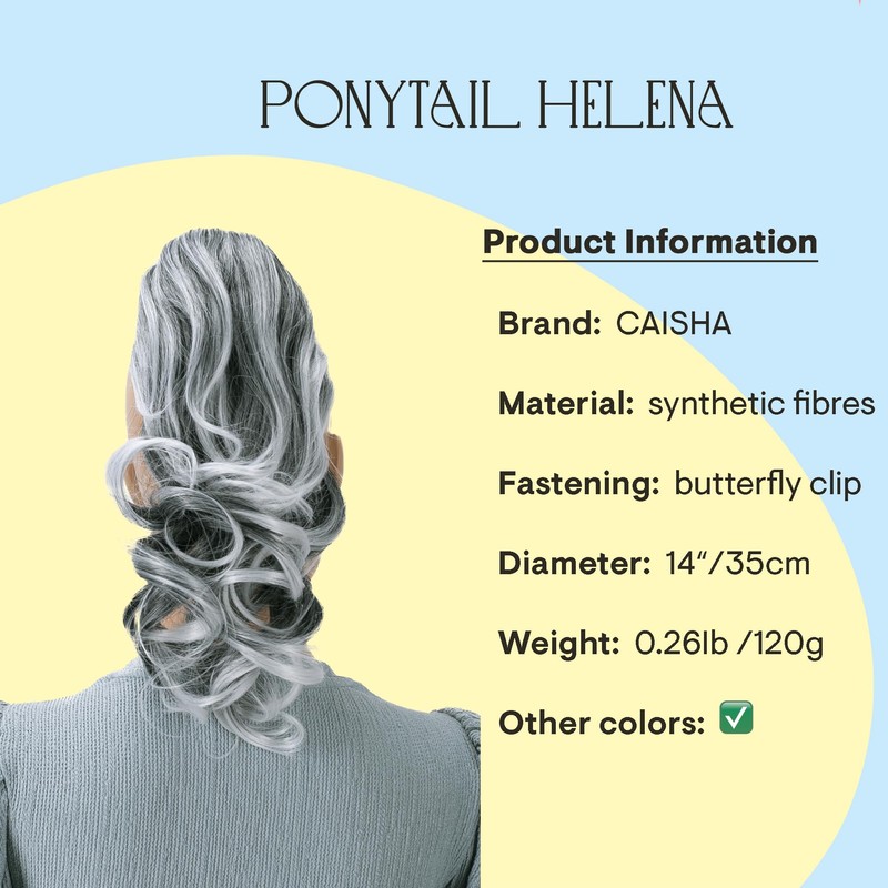 CAISHA 14" Wavy Clip On Ponytail With Butterfly Clip Hairpiece