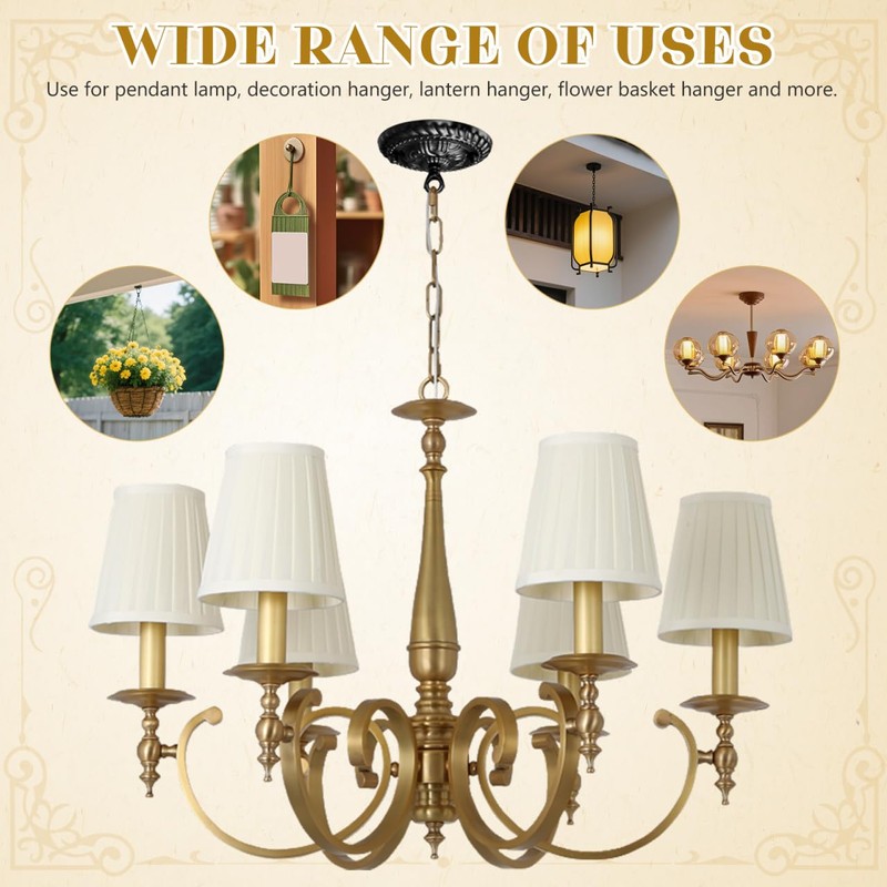 VILLCASE Retro Ceiling Canopy Black Metal with Hooks, Vintage Lamp